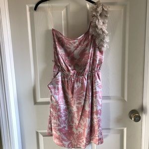 One shoulder floral dress
